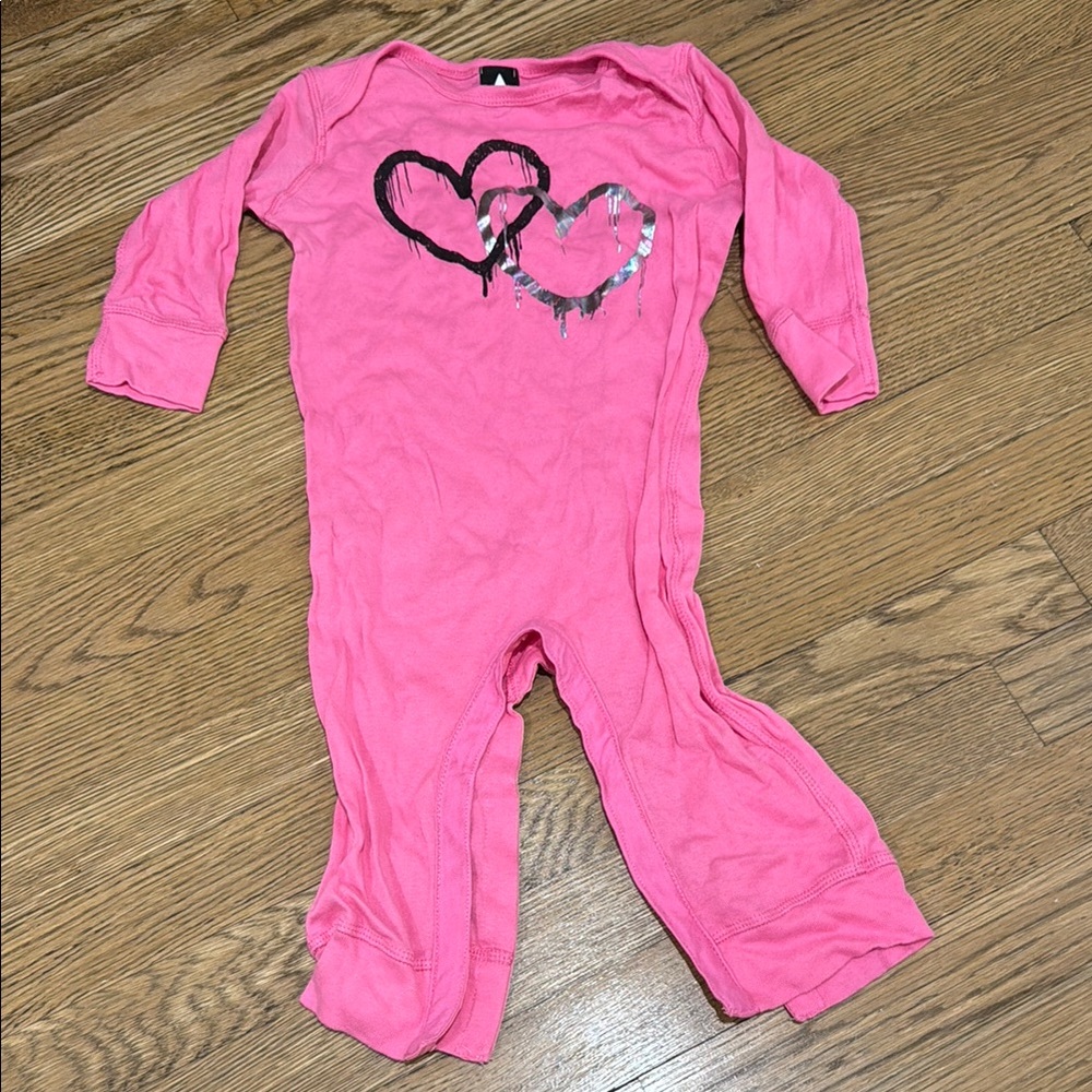 Pixielane Pink Heart toddler 18-24 month Kids One Piece, new w/o tags